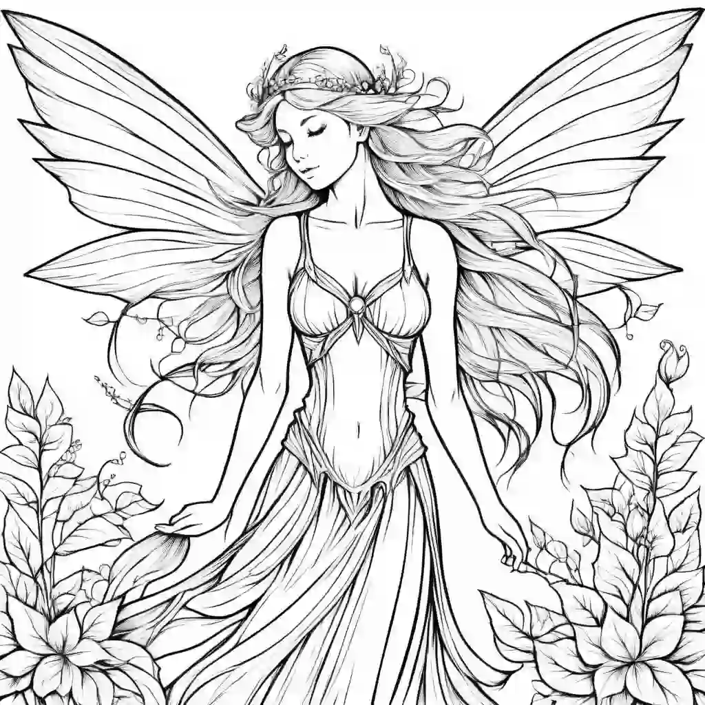 Wind Fairy coloring pages